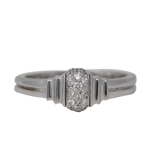 18K White Round Diamond Ring 0.16 Ct Si C31000085